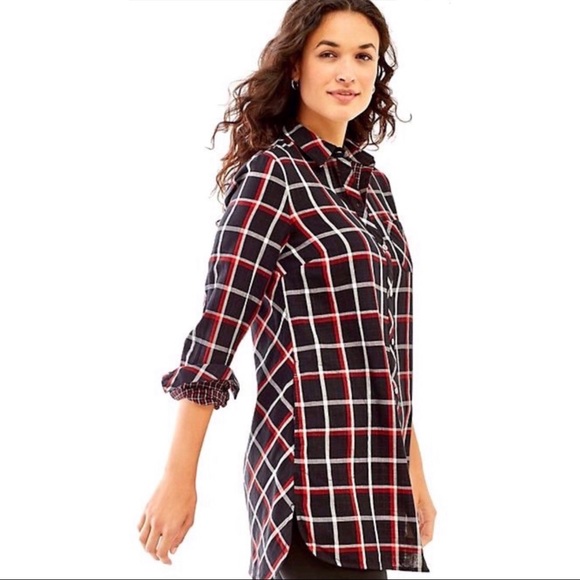 J. Jill Tops - J. Jill Double Plaid Cloth Tunic